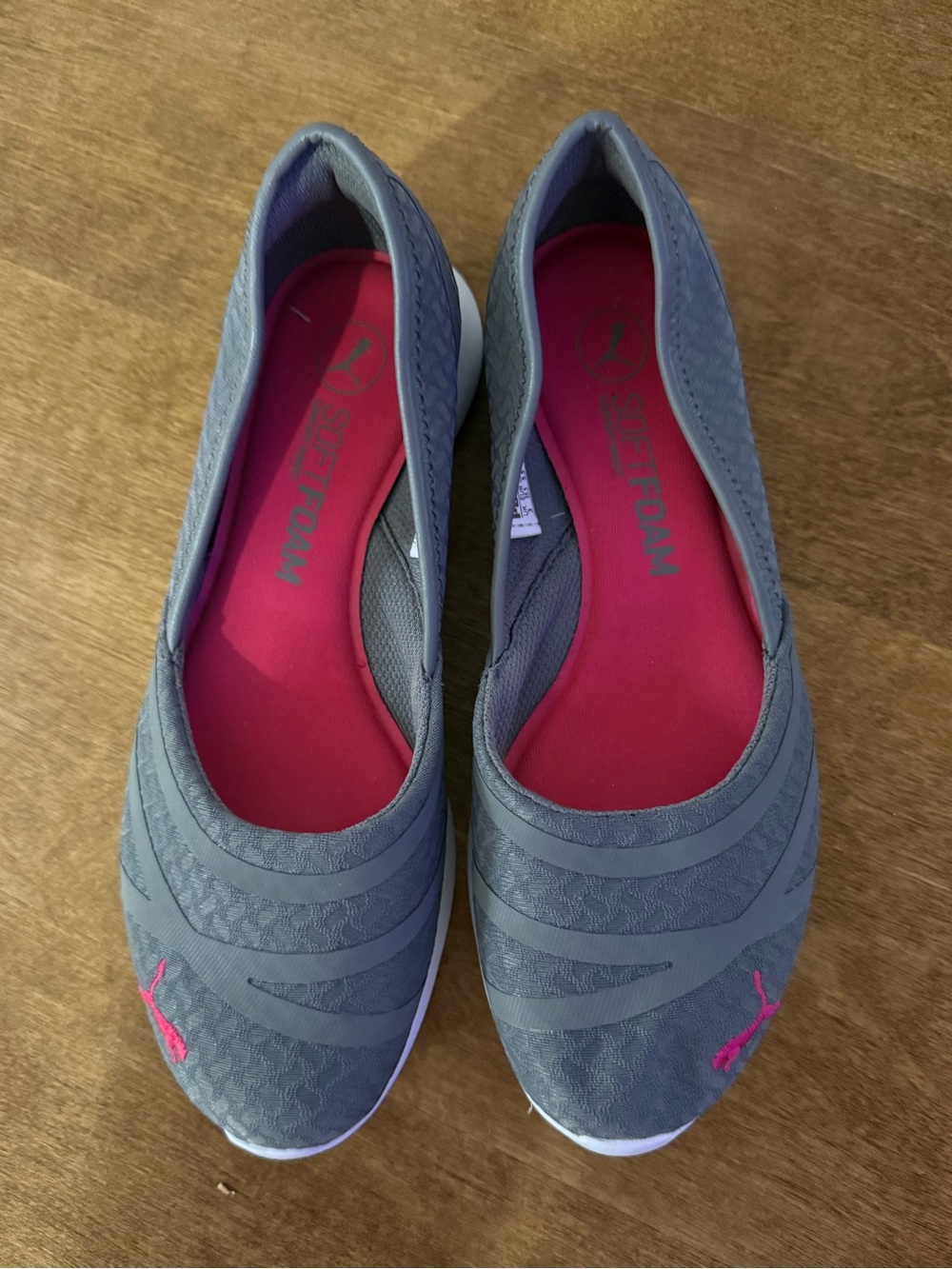 Puma Slip-On Women's Gray Sneakers with Pink Insole